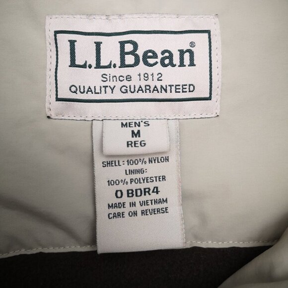 L.L. Bean Men's Size Medium Reg. Tan Full Zip Fleece Lined Vest - Picture 3 of 4